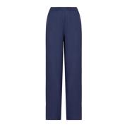 Blauwe Elastische Taillebroek Zijzakken Emporio Armani , Blue , Dames