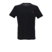 Zwarte Katoenen T-shirt met Rood Logo Polo Ralph Lauren , Black , Here...