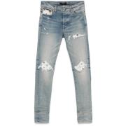 Lichtblauwe Ripped Jeans met knoopsluiting Amiri , Blue , Heren