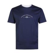 Athletic Katoenen Ronde hals T-shirt Eleventy , Blue , Heren