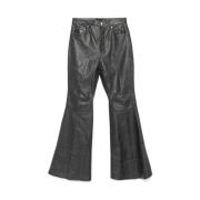 Zwarte Leren Broek Klassieke Stijl Rick Owens , Black , Heren