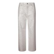 Witte Paillette Jeans P.a.r.o.s.h. , White , Dames