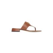 Tabak Leren Sandalen met VLogo Accessoire Valentino Garavani , Brown ,...