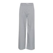 Wijde Pijp Melange Broek Grijsblauw Gestuz , Gray , Dames