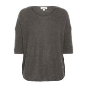 Donkergrijze Gebreide Trui Soaked in Luxury , Gray , Dames