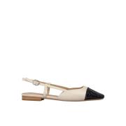 Slingback shiny toe Alma EN Pena , Beige , Dames