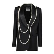 Parel Blazer Jas voor Vrouwen Moschino , Black , Dames