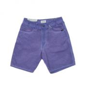 Denim Shorts Amish , Purple , Heren