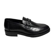 Zwarte leren mocassin met accessoire Marechiaro 1962 , Black , Heren