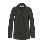 Groene Double-Breasted Wollen Jas Aw24 Harris Wharf London , Green , D...