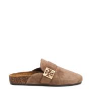 Beige Suède Sandalen Stijlvol Chic Look Tory Burch , Beige , Dames