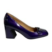 Paarse lakleren gesp pumps Status , Purple , Dames