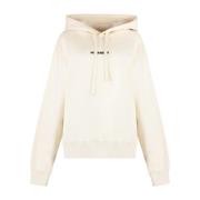 Witte hoodie met logoprint Jil Sander , Beige , Dames