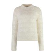 Witte Logo Sweater Aw24 Balenciaga , White , Dames