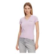 Biologisch Katoen Korte Mouw T-shirt Guess , Purple , Dames