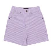 Gestreepte Paarse Roos Dames Shorts Dickies , Purple , Dames