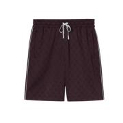 Rode Jacquard Shorts met Trekkoord Tailleband Gucci , Red , Heren