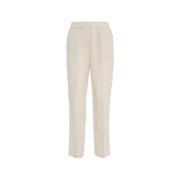 Chique Beige Linnen Broek 8PM , Beige , Dames