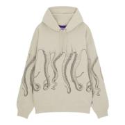 Outline Hoodie met Vlag Label Octopus , Beige , Heren