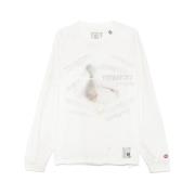 Witte Crew Neck Longsleeve T-shirt Mihara Yasuhiro , White , Heren