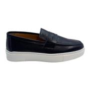 Blauwe hertenleren mocassins met hoge rubberen zool Marechiaro 1962 , ...