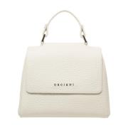 Witte leren handtas met afneembare band Orciani , White , Dames