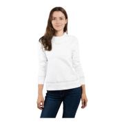 Witte Dames Sweatshirt met Logo Emporio Armani EA7 , White , Dames