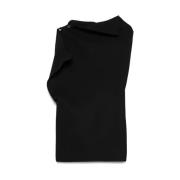 Zwarte Asymmetrische Cowl Neck Jurk Jacquemus , Black , Dames