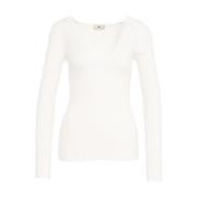 Witte Bloemen Gebreide Top Elisabetta Franchi , White , Dames