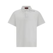 Elegant Polo Shirt Short Sleeve Gucci , White , Heren