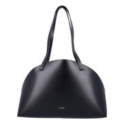 Zwarte Curve Shoulder Handtas Jil Sander , Black , Dames