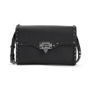 Zwarte Schoudertas Elegant en Functioneel Valentino Garavani , Black ,...