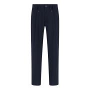 Blauwe Koordwol Broek Herno , Blue , Heren