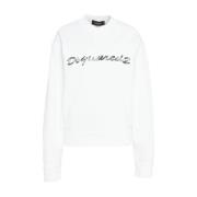 Witte Sweatshirt Klassieke Ronde Hals Dsquared2 , White , Dames