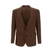 Klassieke Linnen Blazer Jas Dolce & Gabbana , Brown , Heren