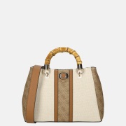 Guess Kerima Bamboo girlfriend satchel handtas natural/latte logo