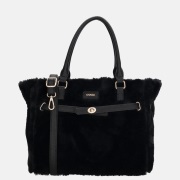 Charm London Alaska handtas faux fur zwart