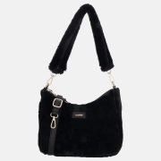 Charm London Alaska schoudertas faux fur zwart