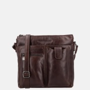 Hide & Stitches Idaho crossbody tas donkerbruin