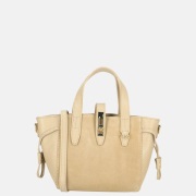 Charm London handtas suede/leer lichttaupe