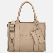 Charm London Debossed shopper M zand