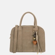 Flora & Co handtas bowling suedine taupe