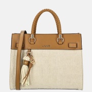 Liu Jo Manhattan tote shopper bedrukt M naturale