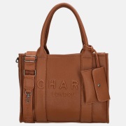 Charm London Debossed shopper M bruin