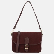 Charm London flap crossbody tas suede bordeaux