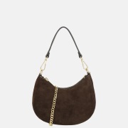 Charm London Mini schoudertas suede donkerbruin