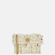 Kurt Geiger tweed mini Kensington schoudertas flower bone