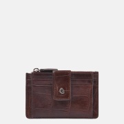 Castelijn en Beerens mini wallet pasjeshouder croco mocca