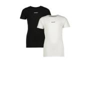 Raizzed T-shirt Nora - set van 2 zwart/wit Jongens Stretchkatoen Ronde...