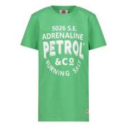 Petrol Industries T-shirt met logo fel groen Jongens Katoen Ronde hals...